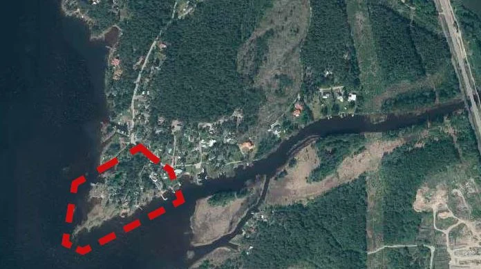 Översiktsbild med Udden inringad