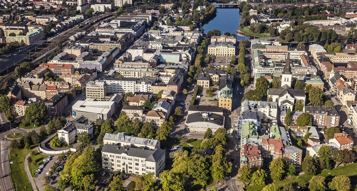 Flygbild över Karlstad