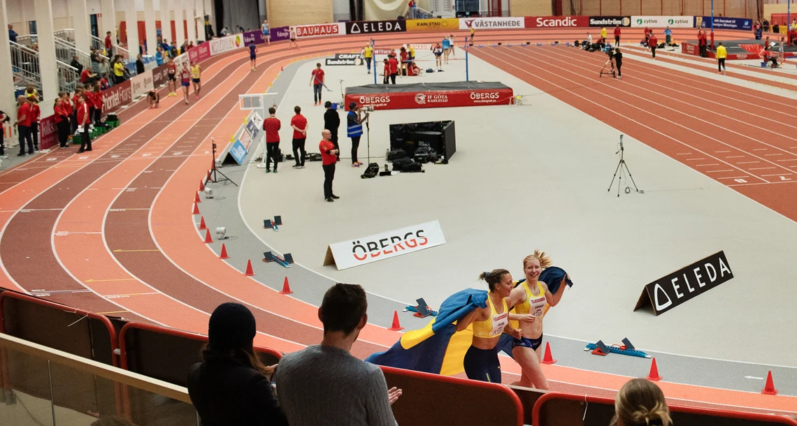 Överblick över friidrottsarena