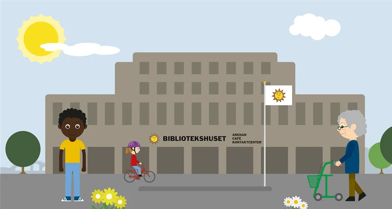 Bibliotekshuset som illustration