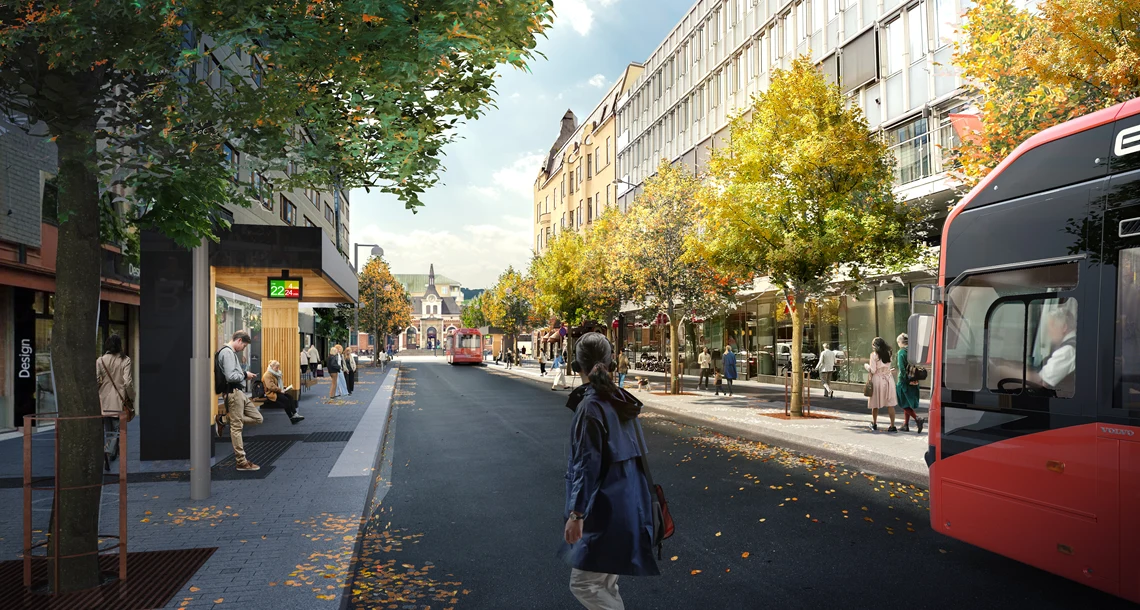 Illustration över Järnvägsgatan