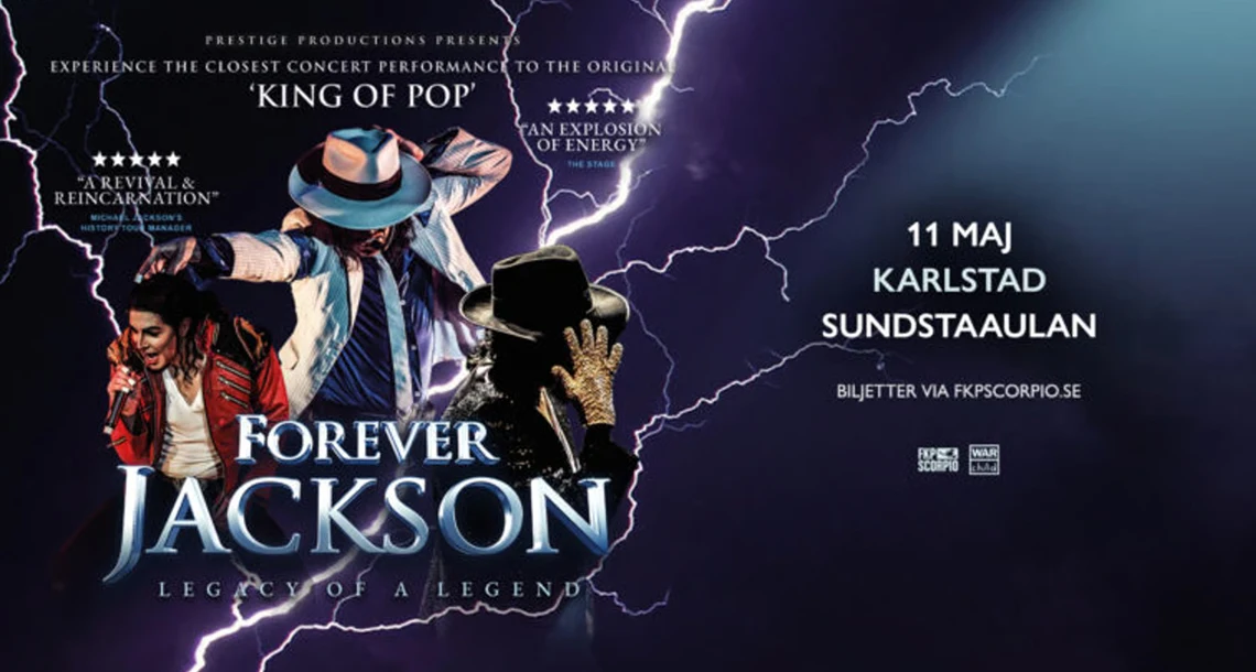 Affisch med tre dansare och texten "Forever Jackson"