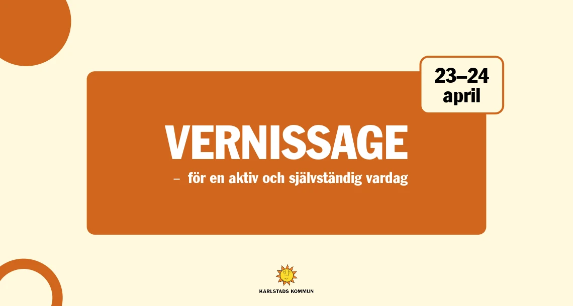 Illustration med text: Vernissage för en aktiv och självständig vardag. 23–24 april.