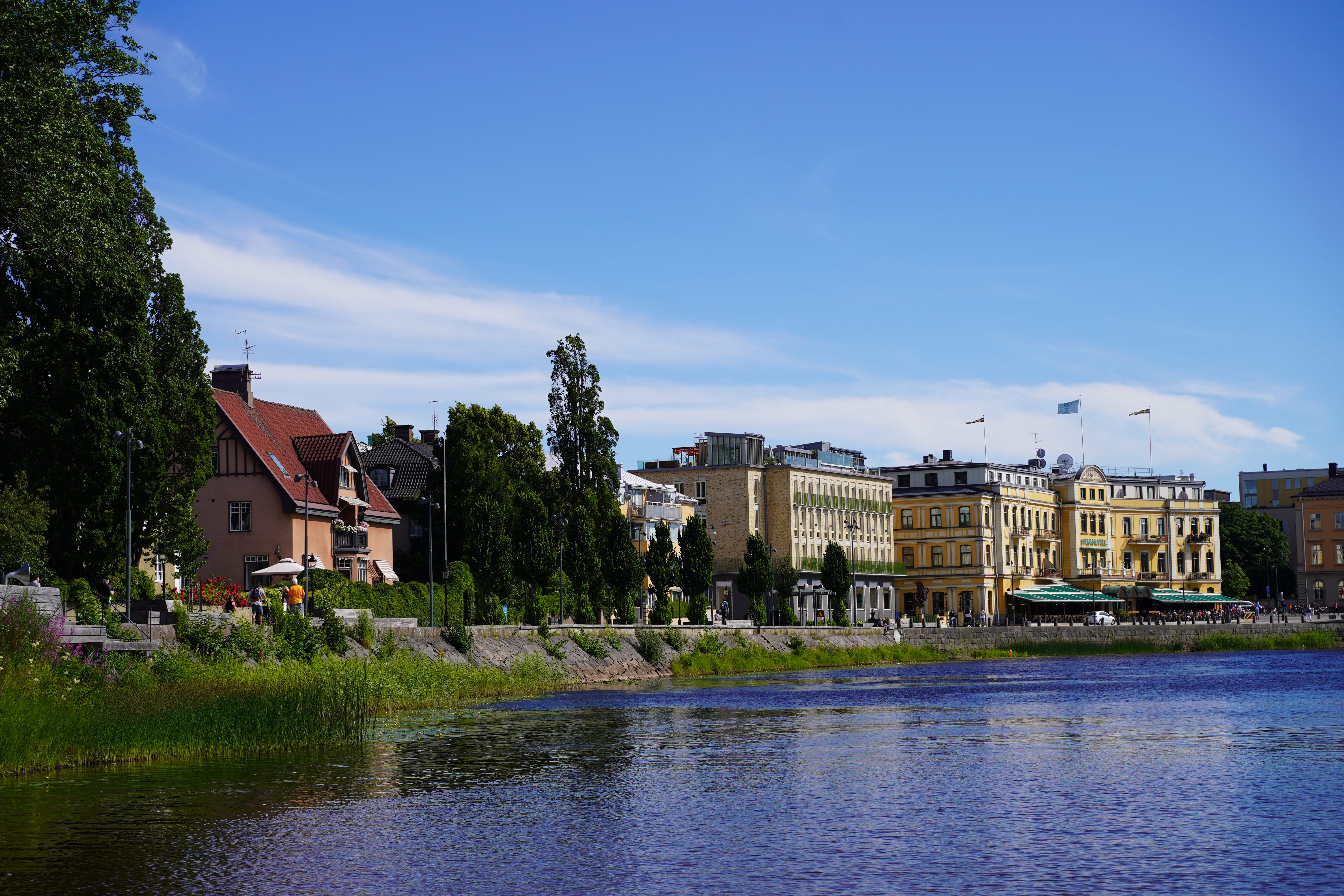 En vybild som visar byggnader i Karlstad