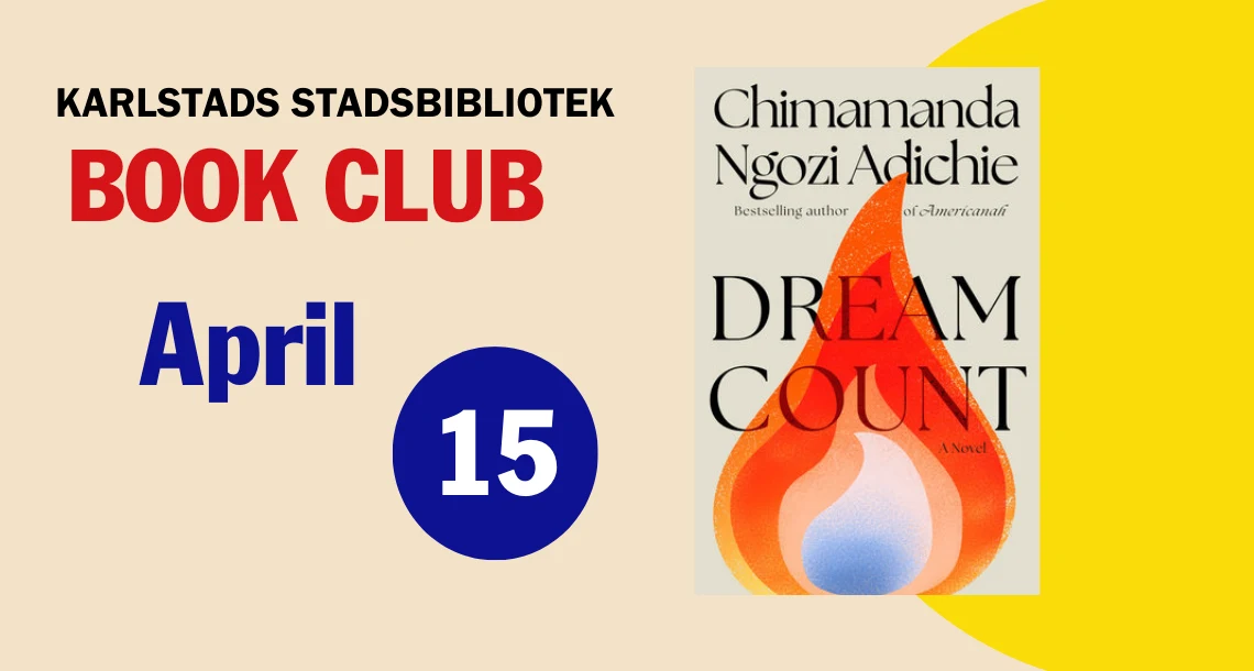 Bild på bokomslag samt text med datum för bokcirkeln