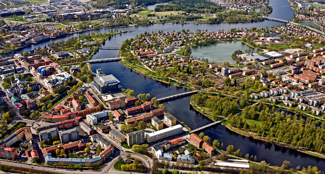 Flygfoto över Karlstad