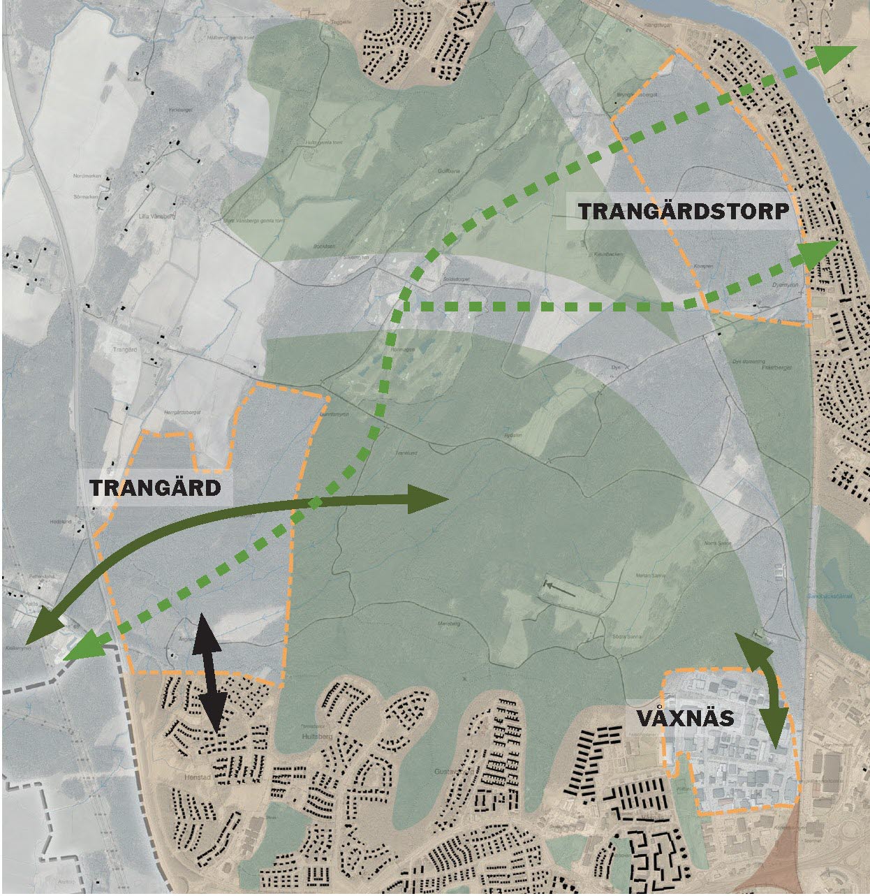Kartbild över Trangärd och Trangärdstorp