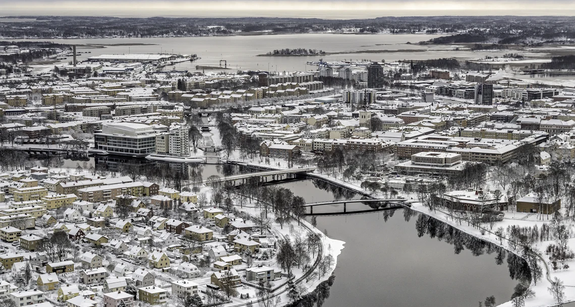 Flygbilder Karlstad vinter