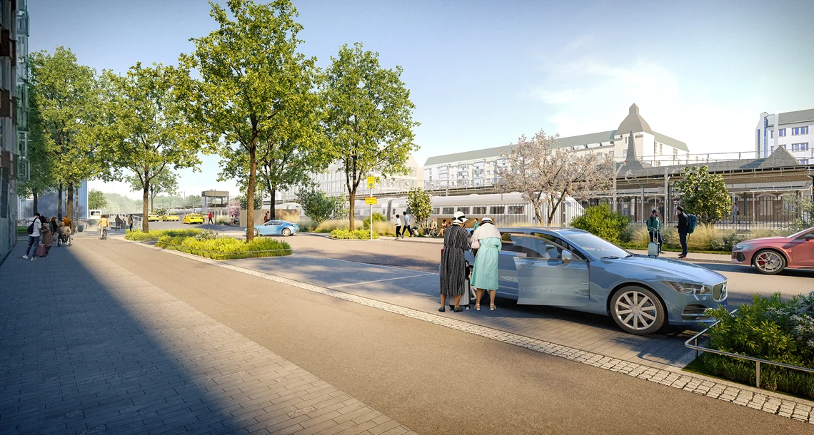 Illustration av resecentrum från Viken