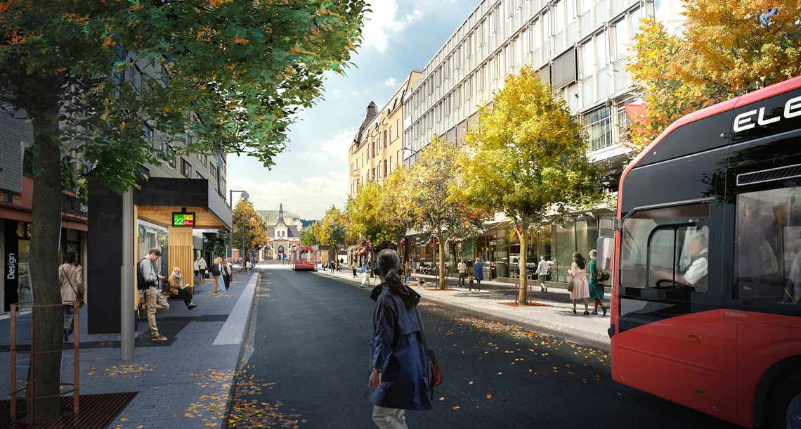 Illustration över Järnvägsgatan