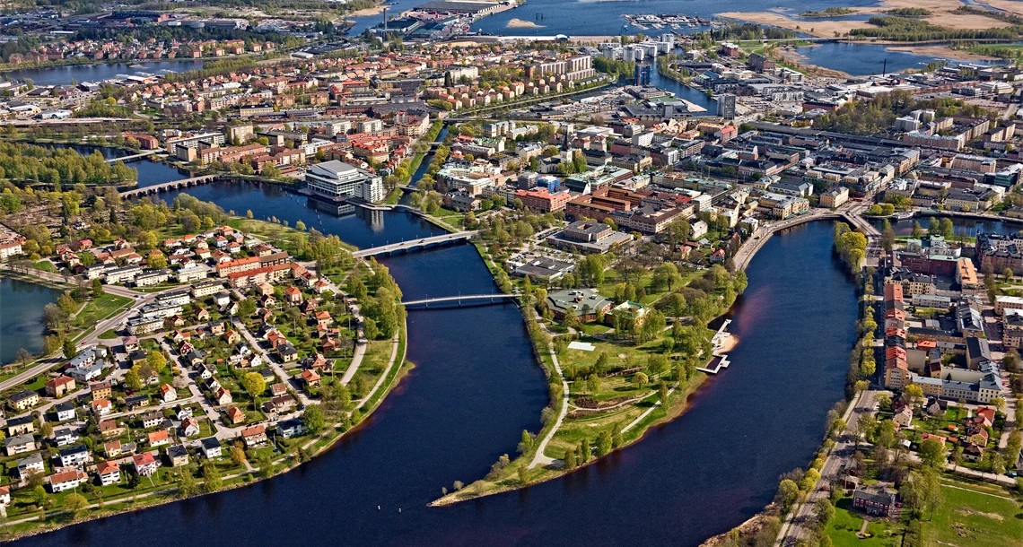 Flygfoto över Karlstad