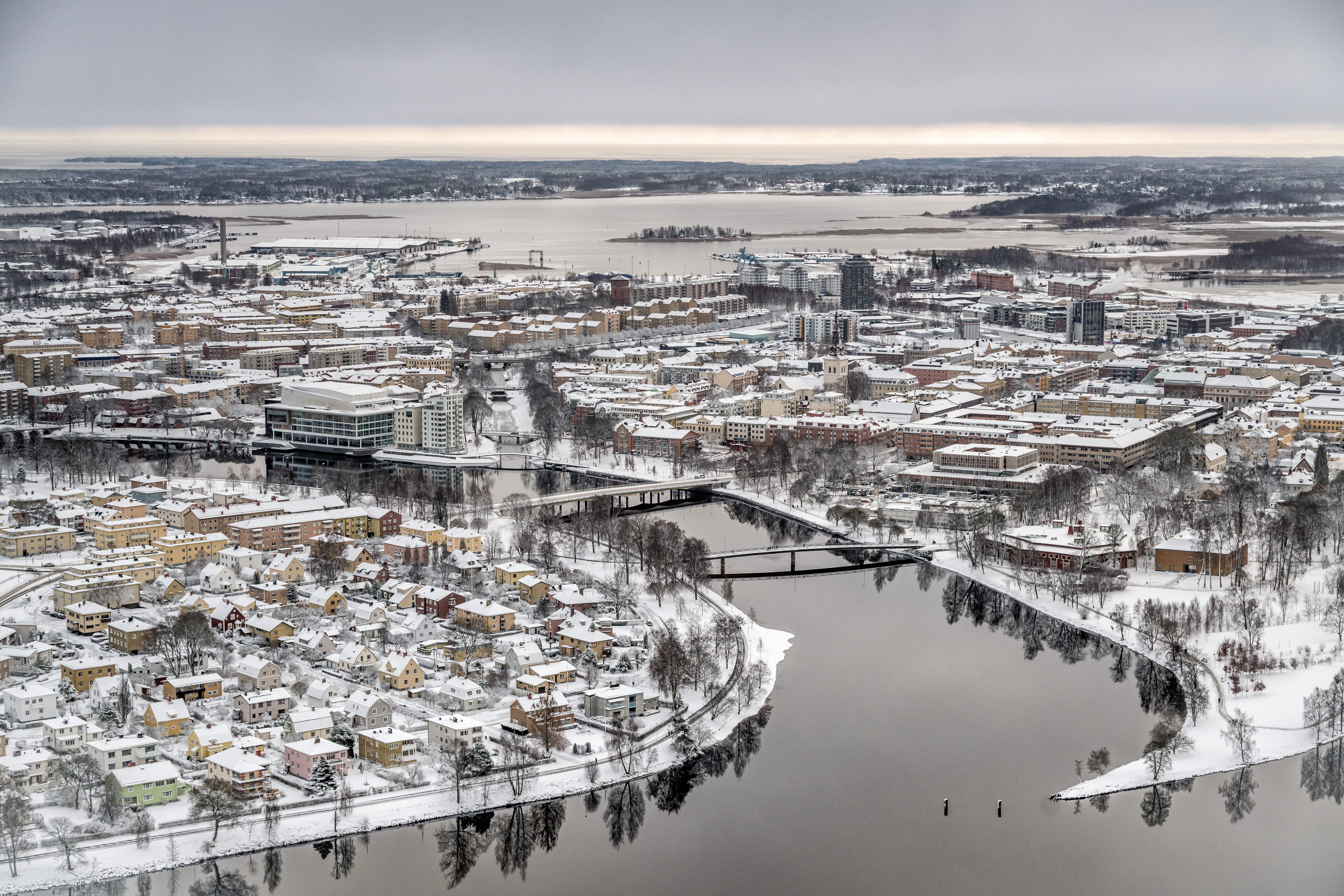 Flygbilder Karlstad vinter