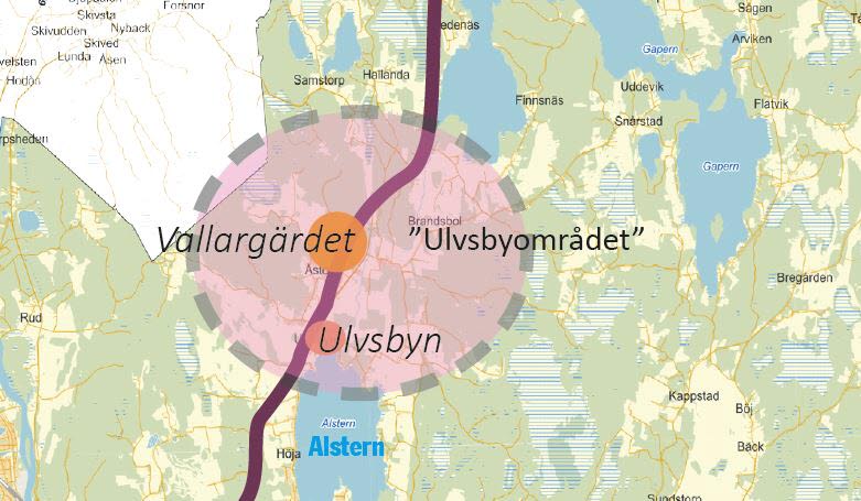 Översiktskarta över Vallargärdet/Ulvsby