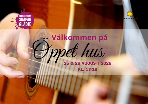 Orange bakgrund med texten Våryran Kulturskolans årliga våravslutning