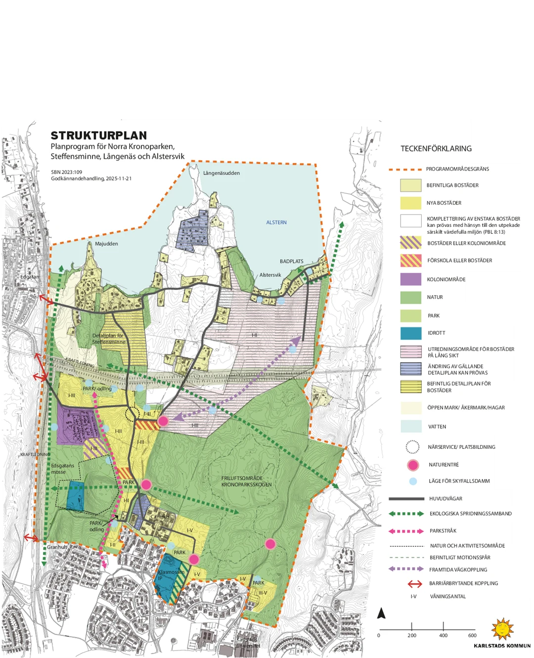 Strukturplan över Norra Kronoparkens planprogram