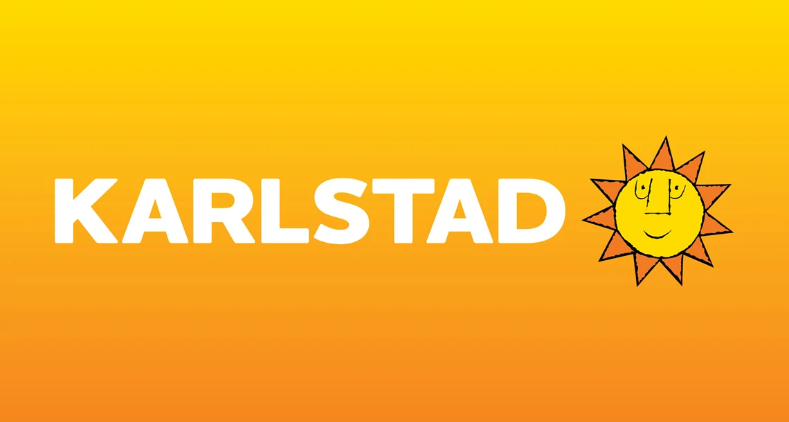 Karlstads logotyp med glada solen.