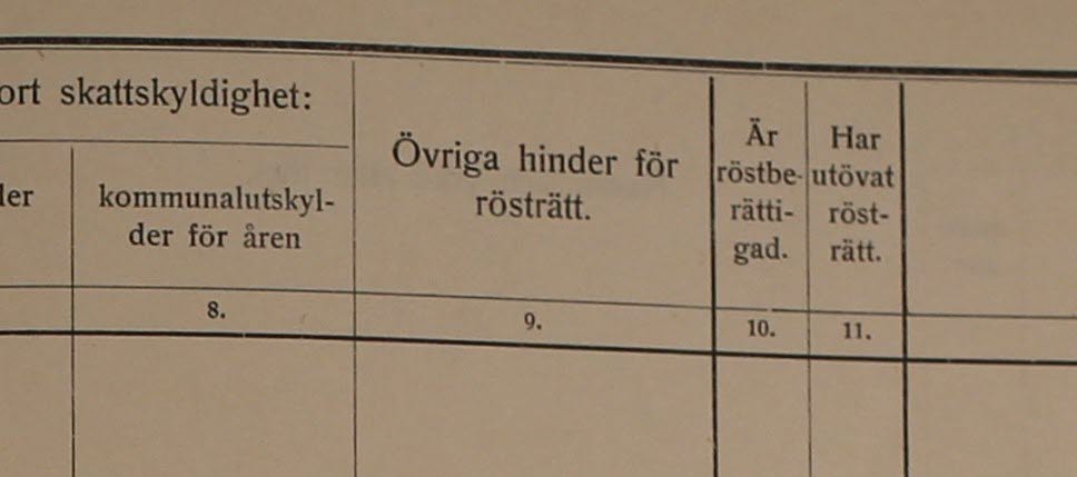 Ur röstlängd för Karlstads stad 1920