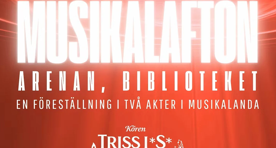Affisch med information om föreställningen Musikalafton
