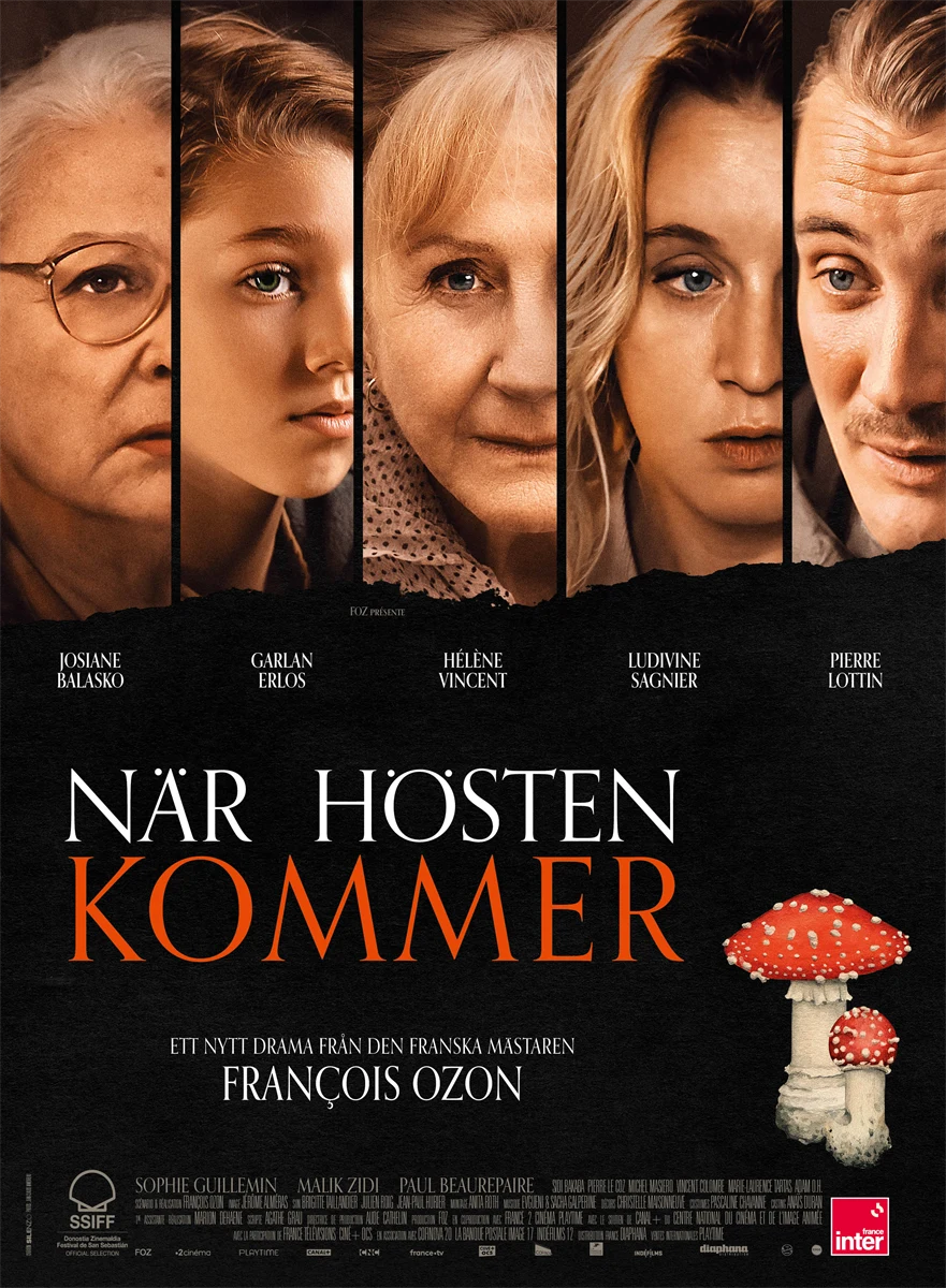 Fem personers ansikten på en affisch.