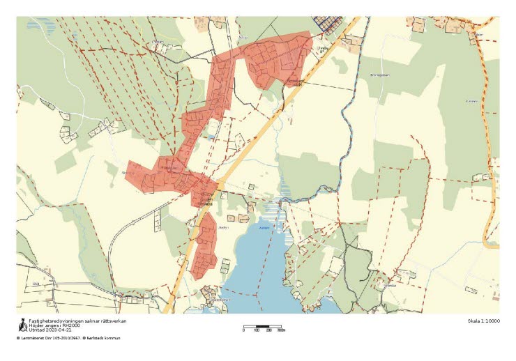 Karta över VA-utbyggnad i Ulvsby, Mosstorp och Strömshall