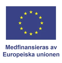 EU logotyp med texten Medfinansieras av europeiska unionen