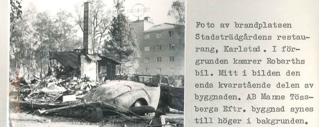 Stadsträdgårdens restaurang nedbrunnen 1959