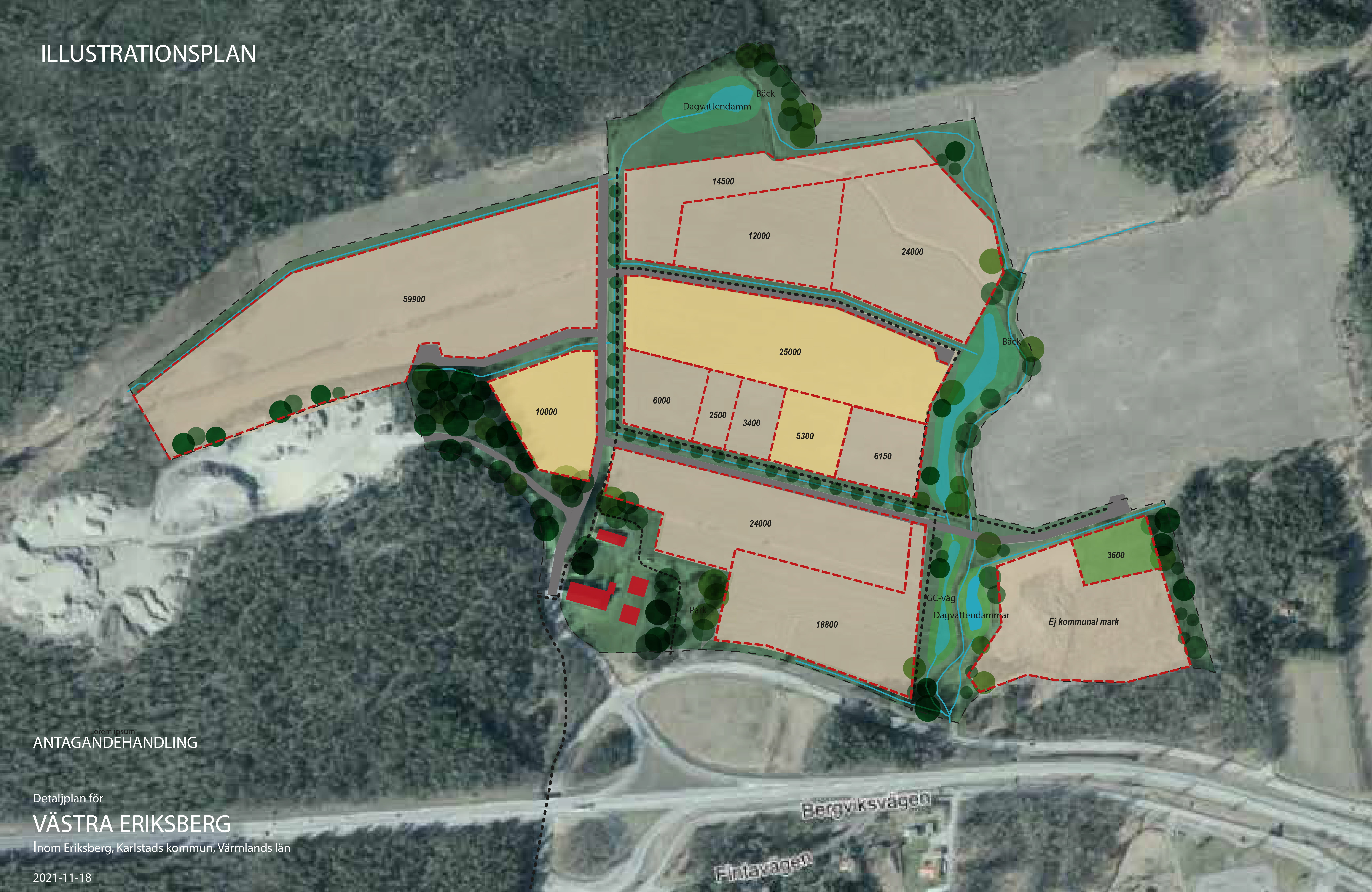 Karta över  Västra Eriksberg.