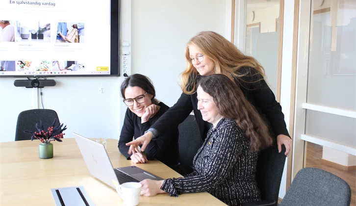 Frida Karlsson, Ann-Sophie Gustafsson och Monica Fredriksson, vård- och omsorgsförvaltningen