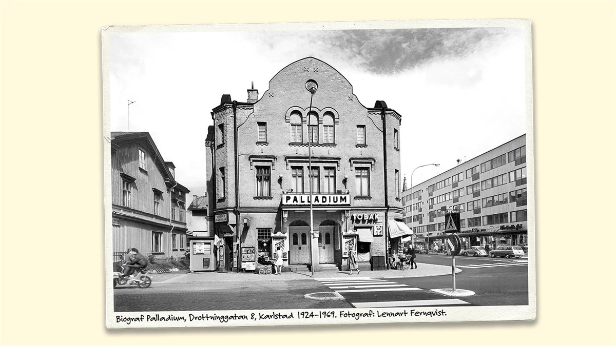 Fotografi av: Biograf Palladium, Drottninggatan 8, Karlstad 1924-1969. Fotograf: Lennart Fernqvist. 