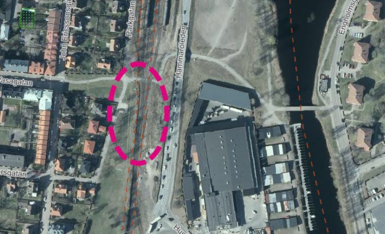 Översiktsbild över ungefärligt planområde