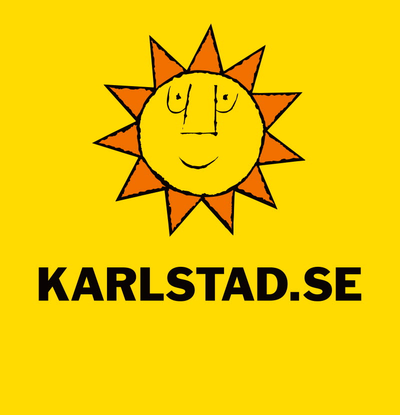 Karlstad.se logotyp på gul bakgrund