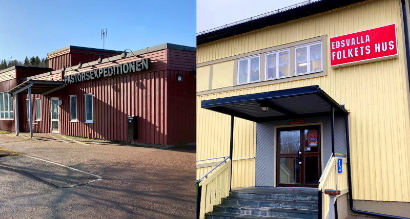 Byggnaderna för öppna förskolan i Vålberg och Edsvalla.