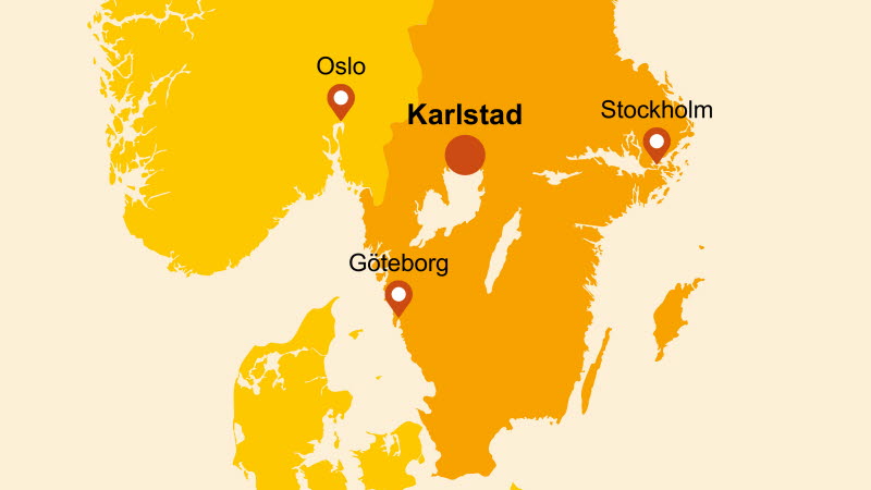 Kartbild med Karlstadsregionens placering.