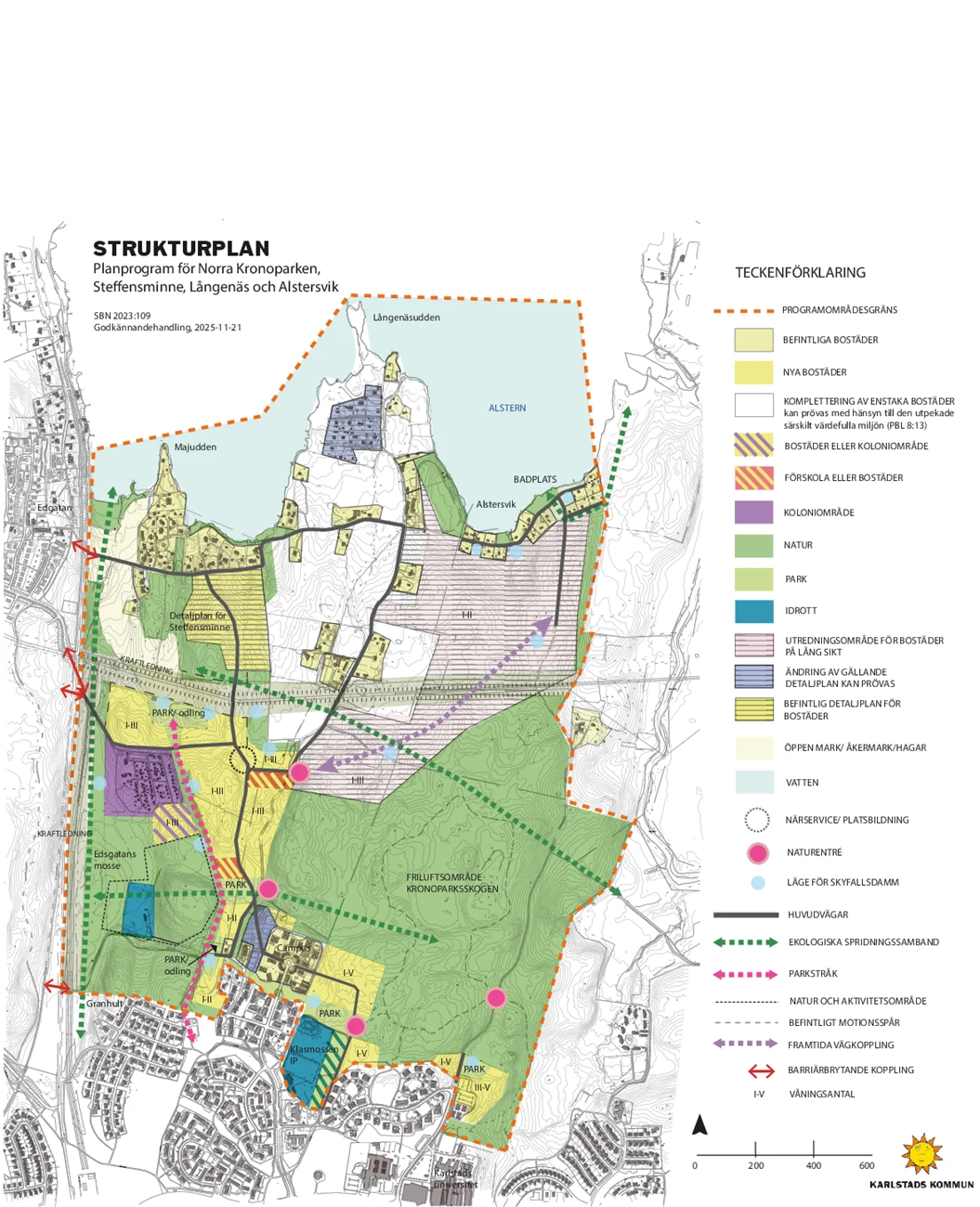 Strukturplan över Norra Kronoparkens planprogram