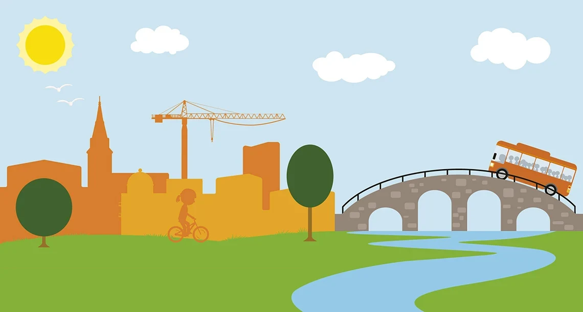 Illustration siluett Karlstad