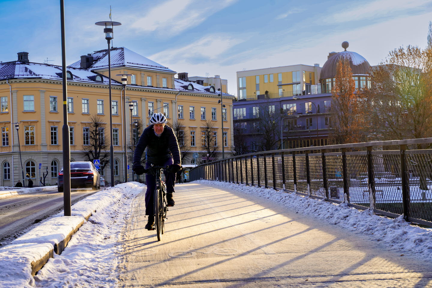 Cykel i vinterväder.