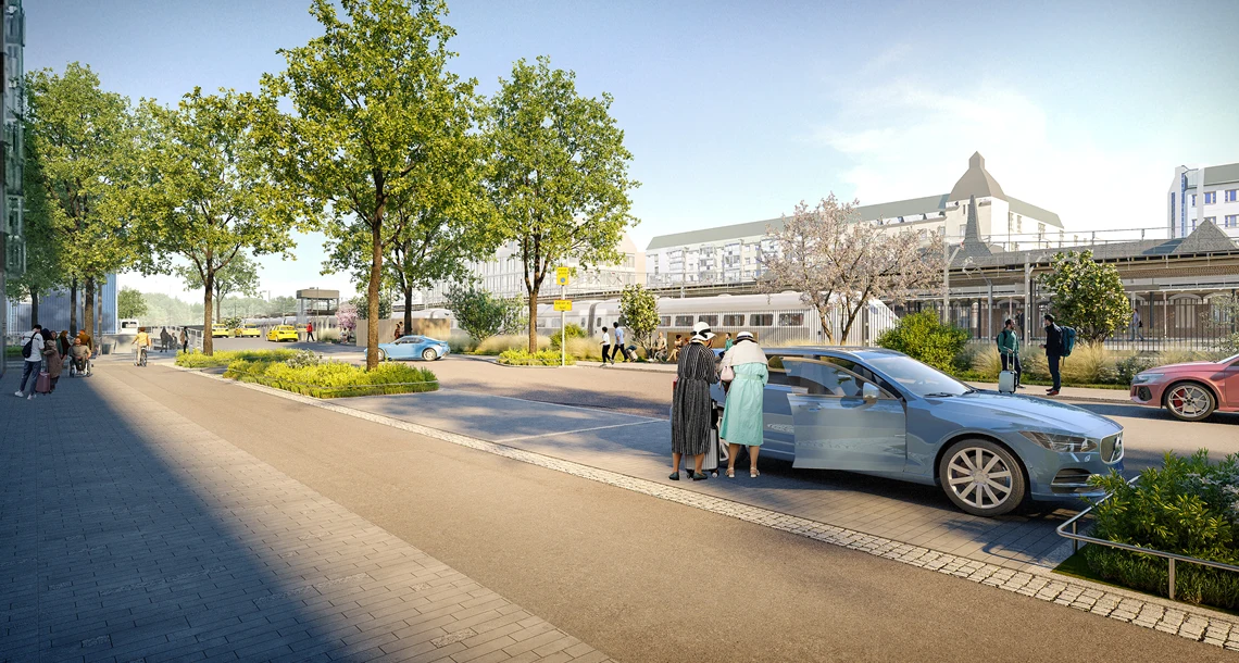 Illustration av resecentrum från Viken