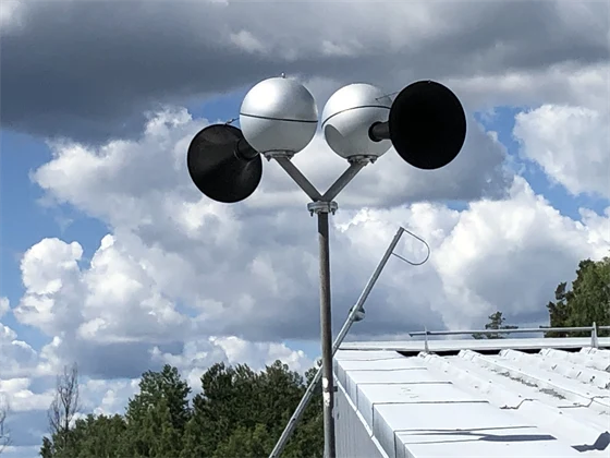 Varningstuta på hustak