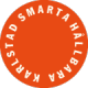 Bilden visar en röd cirkel med vit text - Smarta hållbara Karlstad