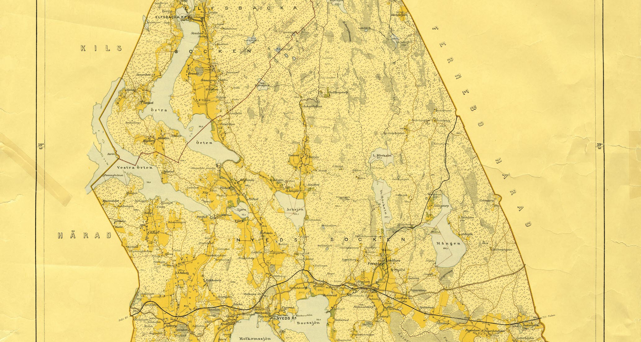 Karta över Nyed och Älvsbacka