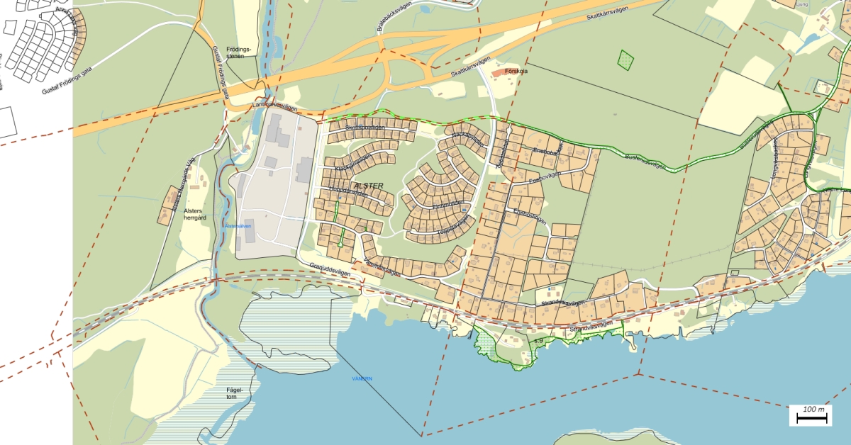 karta över Alster-Busterud