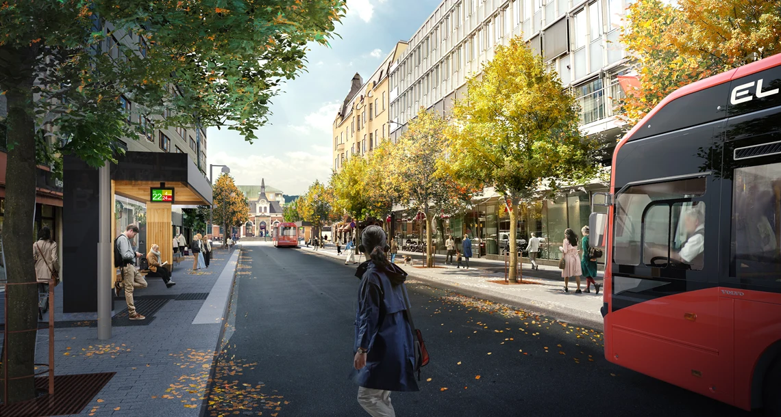 Illustration över Järnvägsgatan