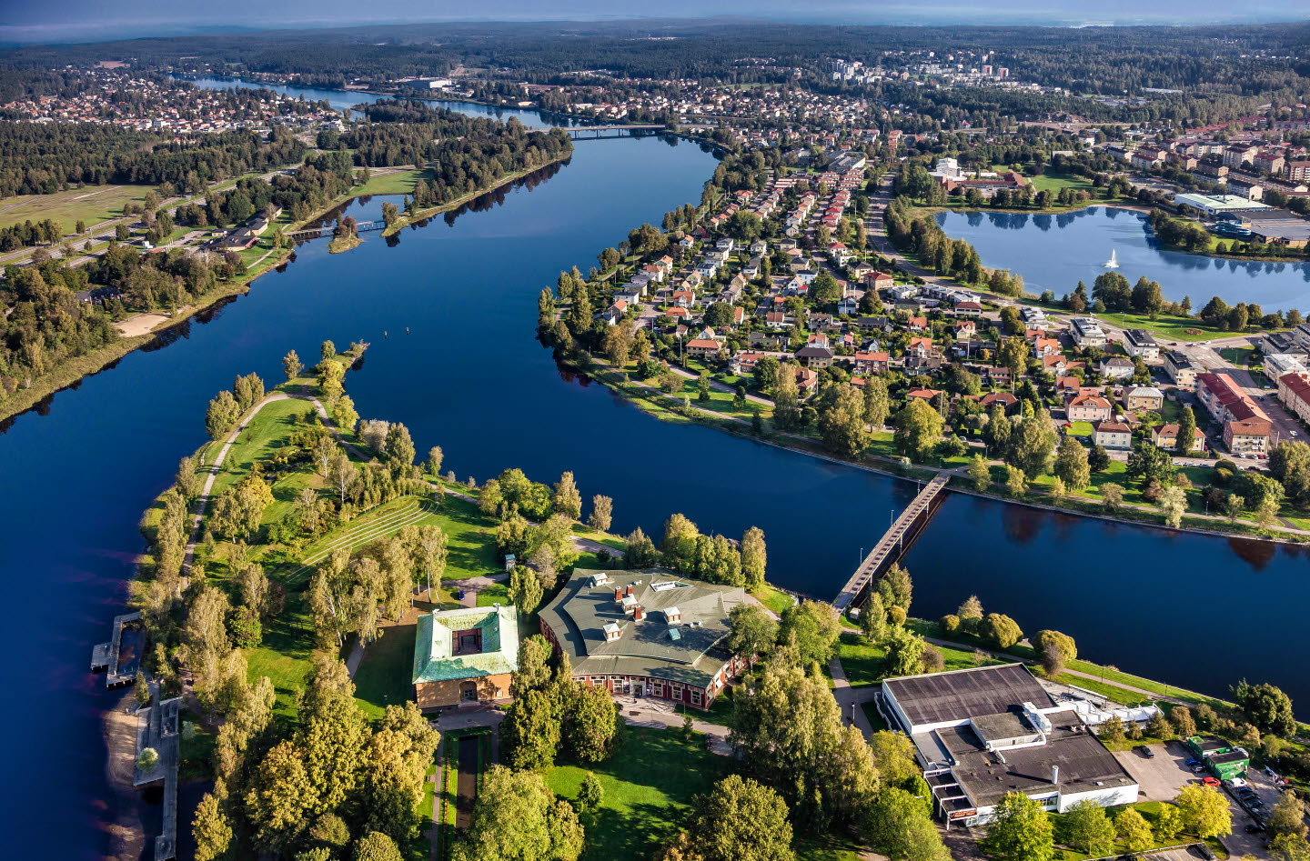 Flygbild över Karlstad
