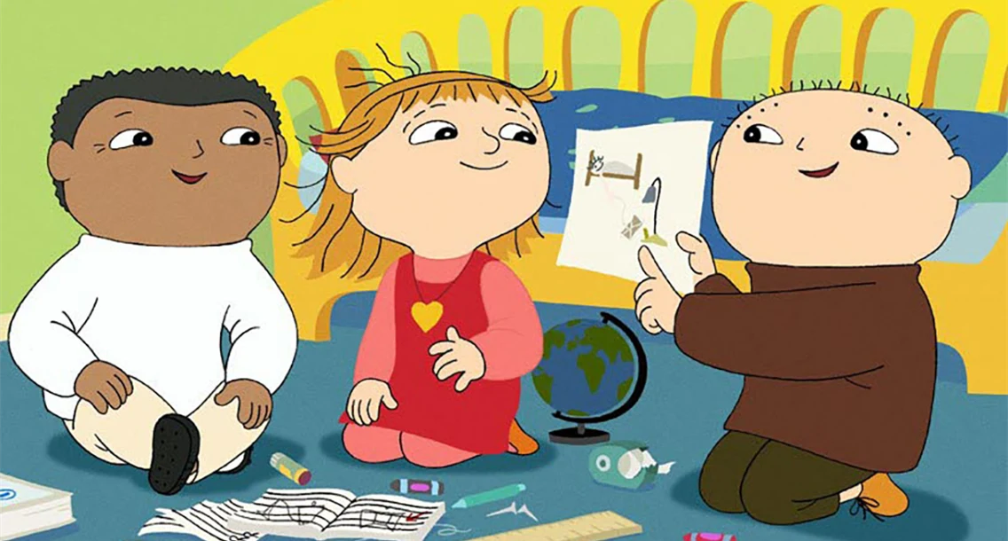 Scen ur barnfilmen Alfons leker Einstein