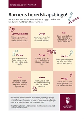 Barnens beredskapsbingo.