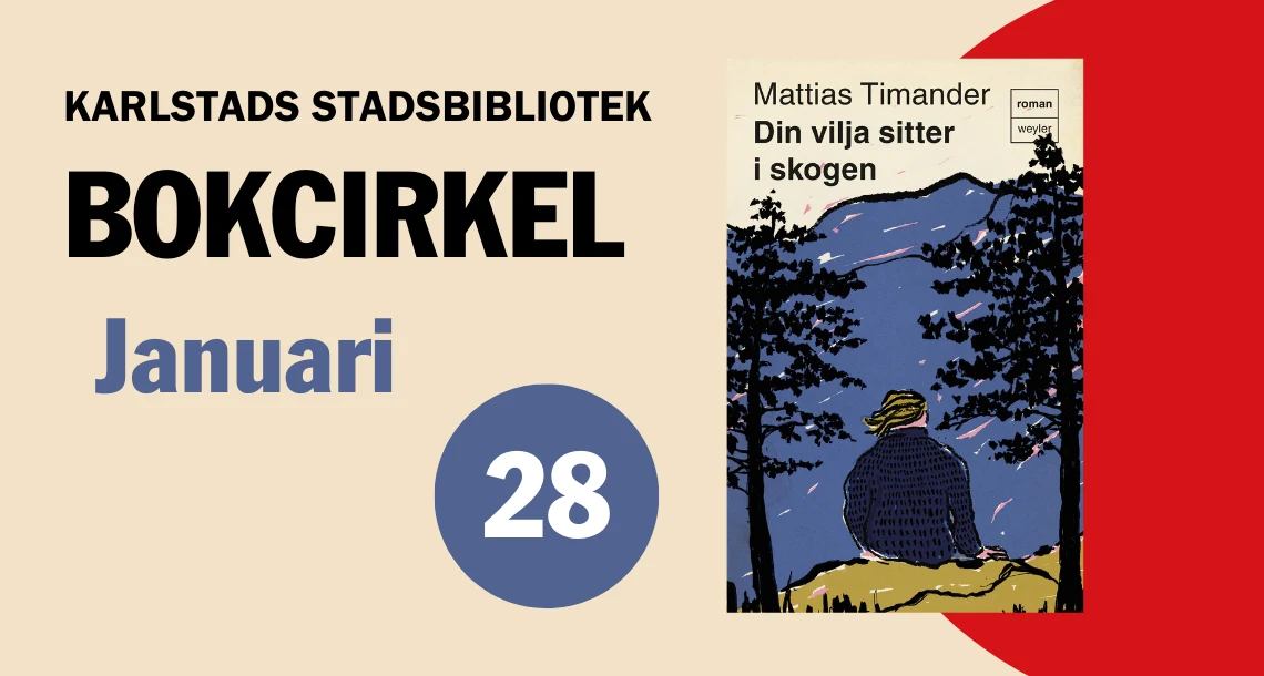 Bild på bokomslag samt text med datum för bokcirkeln