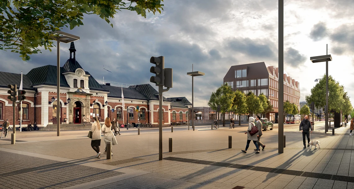 Illustration över hur Hamngatan kan se ut