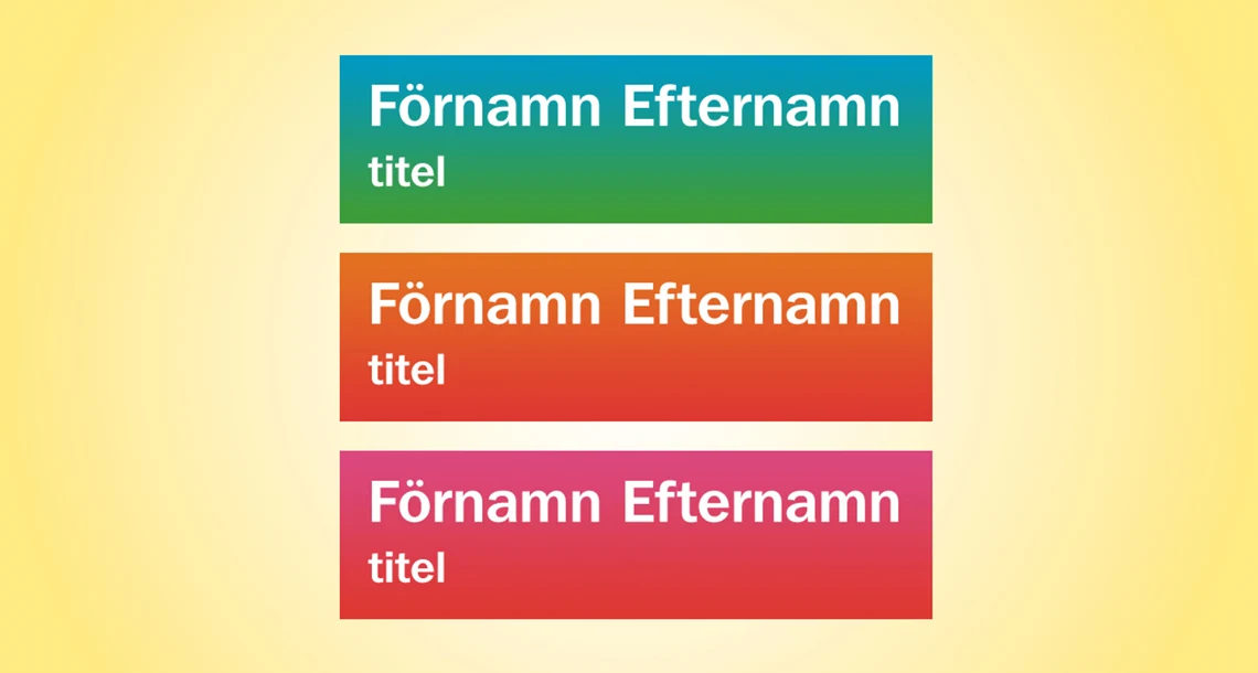 Bild med texten förnamn, efternamn och titel.