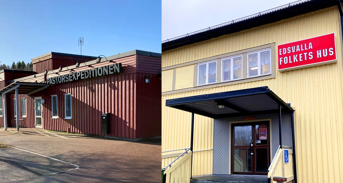 Byggnaderna för öppna förskolan i Vålberg och Edsvalla.