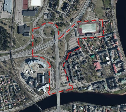Illustration över Karlstad med bilder av bland annat människor, stenbron och domkyrkan.